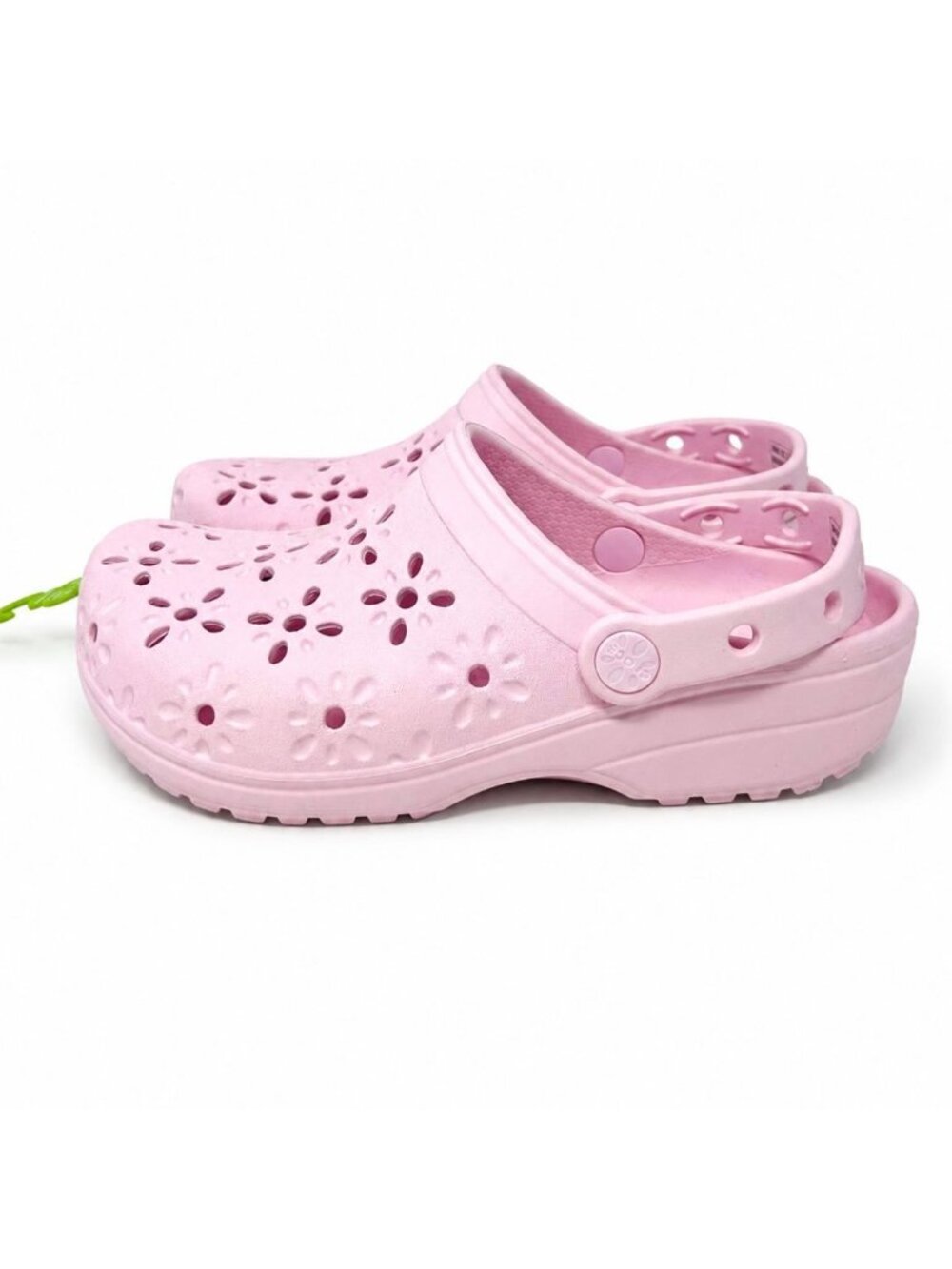 Crocs Floral Cutout Clogs Chalk Pink Women’s 6 Slip On Water Shoes